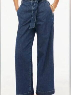 J Crew NWOT High-Rise Wide Leg Denim Trouser Pant